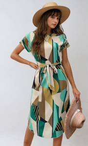 Nadia | Casual V-Neck Midi Dress – Relaxed Elegance for Everyday Style