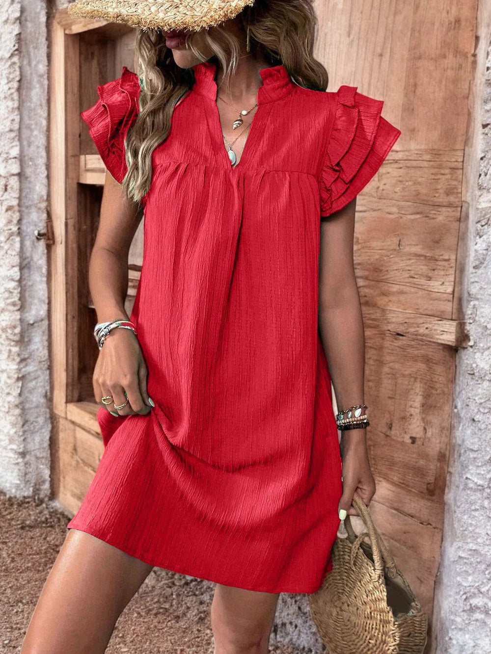 Seraphina | Flowing Ruffle Mini Dress – Feminine Elegance for Warm Days
