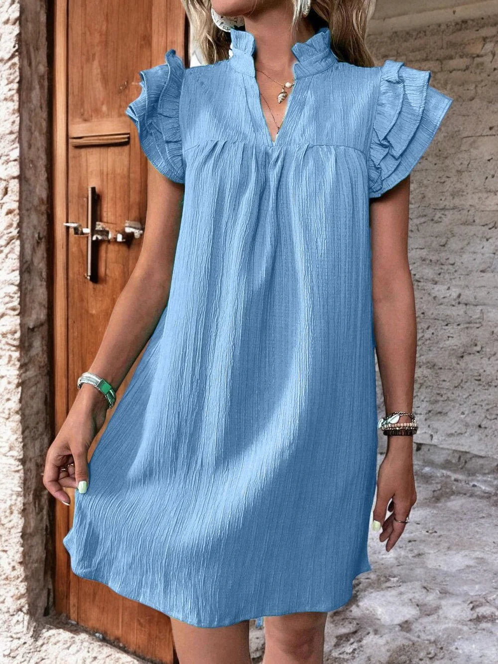 Seraphina | Flowing Ruffle Mini Dress – Feminine Elegance for Warm Days