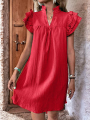 Seraphina | Flowing Ruffle Mini Dress – Feminine Elegance for Warm Days