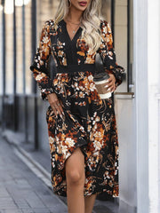 Trendy | Notched Neck Midi Dress – Refined Elegance for Every Occasion