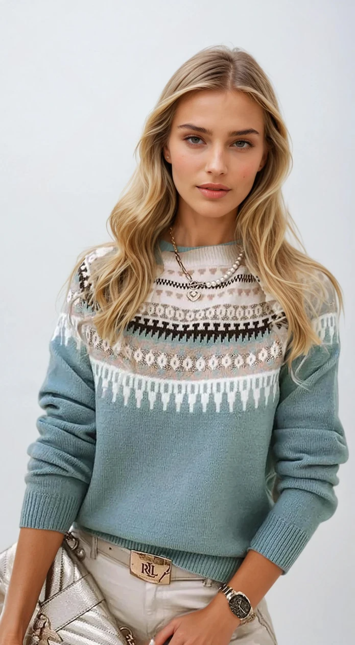 Clementine | Elegant Patterned Knit Sweater – Timeless Modern Warmth