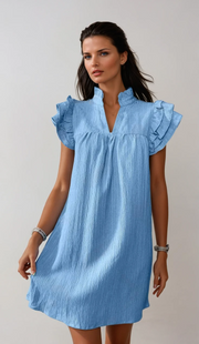 Seraphina | Flowing Ruffle Mini Dress – Feminine Elegance for Warm Days