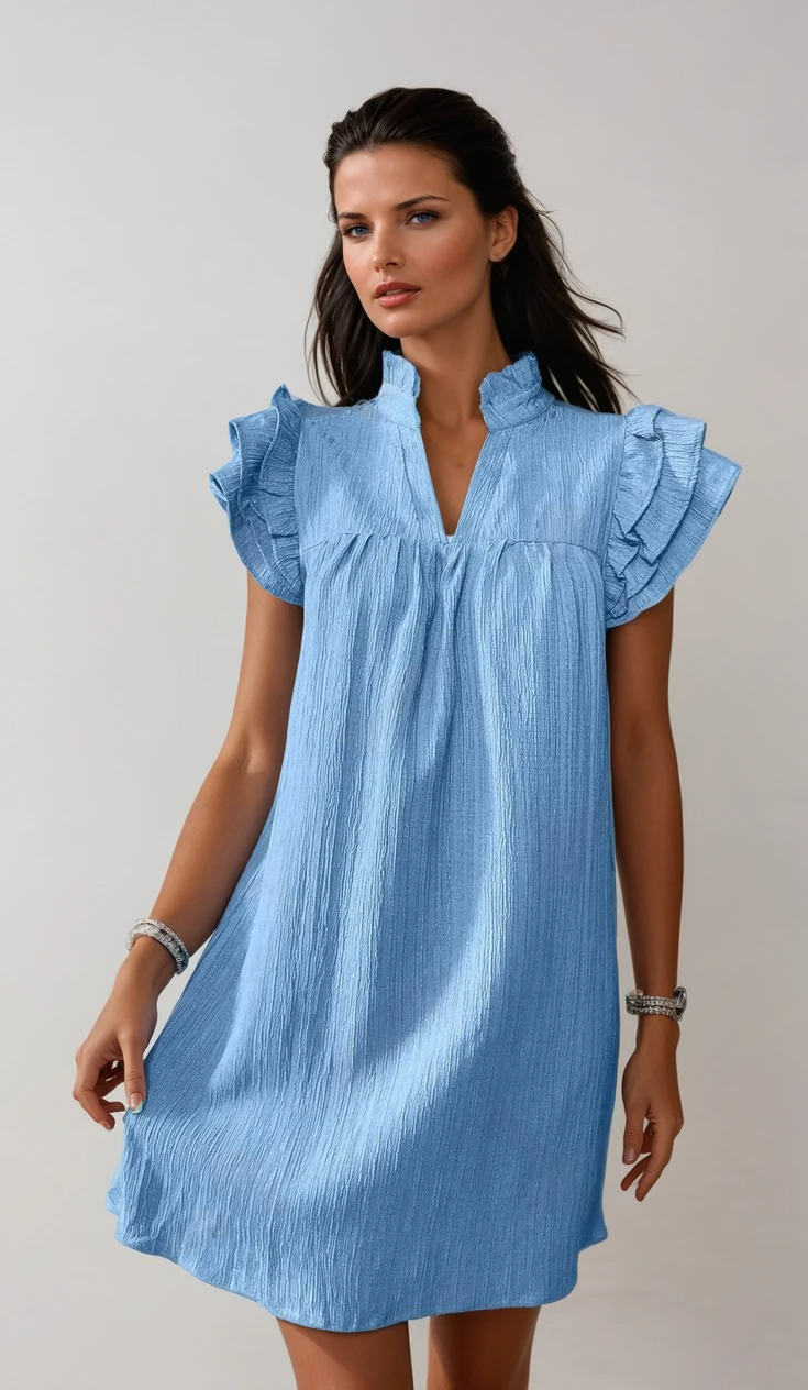 Seraphina | Flowing Ruffle Mini Dress – Feminine Elegance for Warm Days