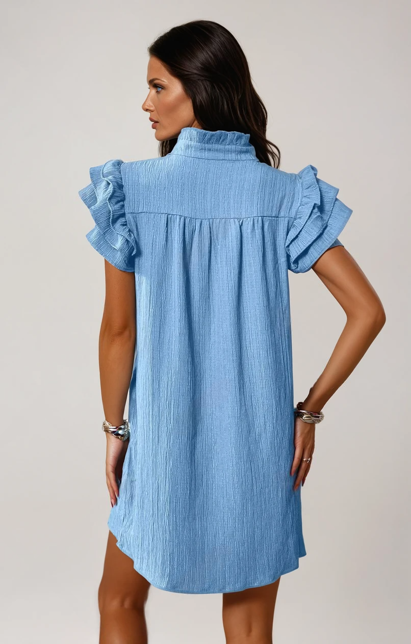 Seraphina | Flowing Ruffle Mini Dress – Feminine Elegance for Warm Days