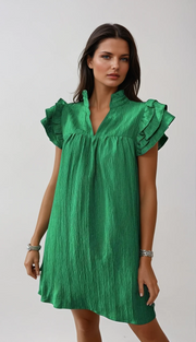 Seraphina | Flowing Ruffle Mini Dress – Feminine Elegance for Warm Days
