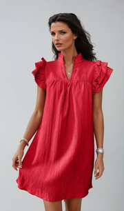 Seraphina | Flowing Ruffle Mini Dress – Feminine Elegance for Warm Days