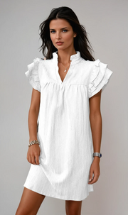 Seraphina | Flowing Ruffle Mini Dress – Feminine Elegance for Warm Days