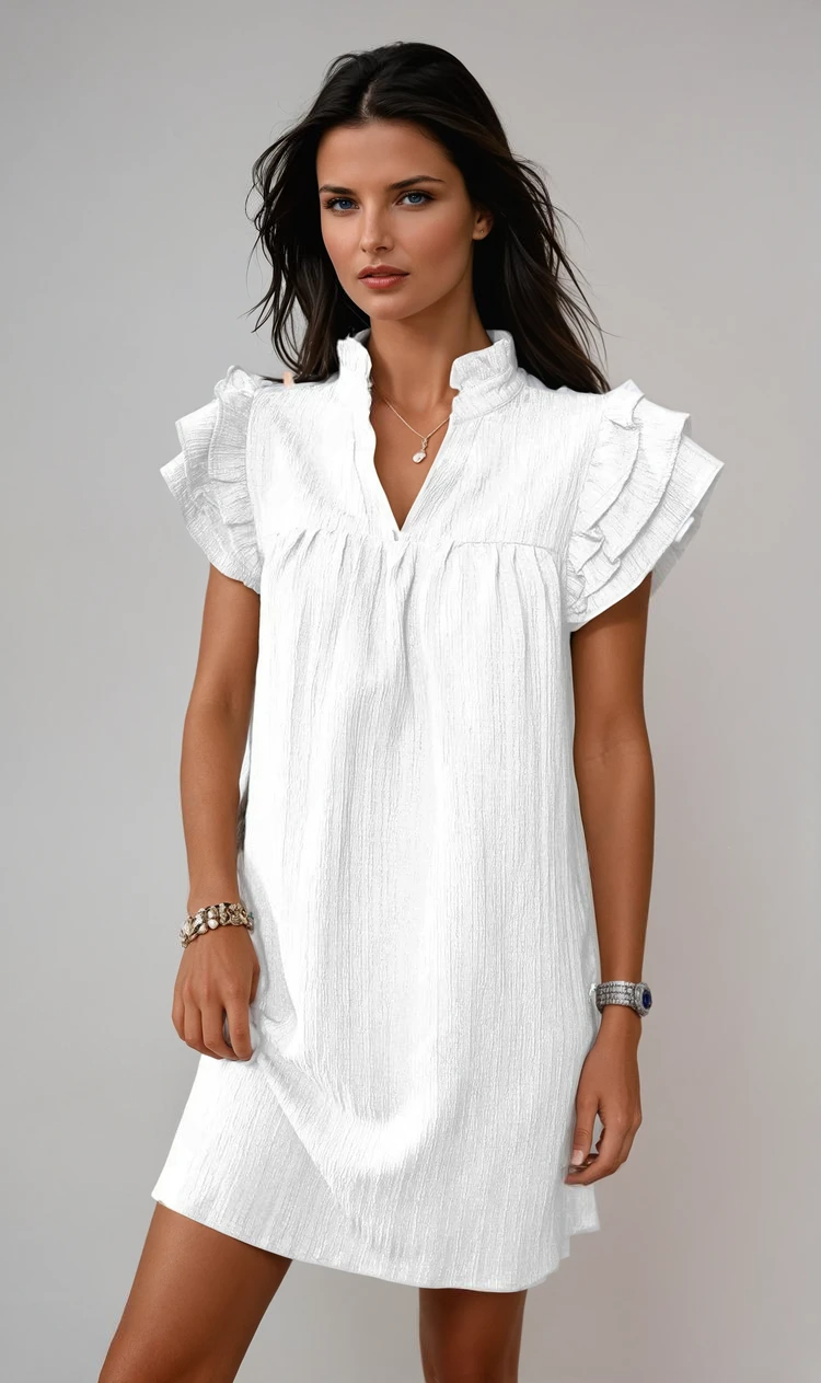 Seraphina | Flowing Ruffle Mini Dress – Feminine Elegance for Warm Days